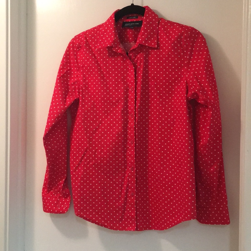 Jones New York red with white polka dots